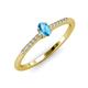 3 - Penelope Classic 6x4 mm Oval Cut Blue Topaz and Round Diamond Engagement Ring 
