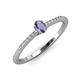 3 - Penelope Classic 6x4 mm Oval Cut Iolite and Round Diamond Engagement Ring 