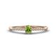 1 - Penelope Classic 6x4 mm Oval Cut Peridot and Round Diamond Engagement Ring 