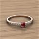 2 - Penelope Classic 6x4 mm Oval Cut Ruby and Round Diamond Engagement Ring 