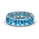 1 - Victoria 6x4 mm Emerald Cut Blue Topaz Eternity Band 