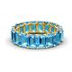 1 - Victoria 6x4 mm Emerald Cut Blue Topaz Eternity Band 