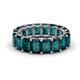 1 - Victoria 6x4 mm Emerald Cut London Blue Topaz Eternity Band 