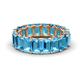 1 - Victoria 6x4 mm Emerald Cut Blue Topaz Eternity Band 