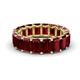 1 - Victoria 6x4 mm Emerald Cut Red Garnet Eternity Band 