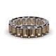 1 - Victoria 6x4 mm Emerald Cut Smoky Quartz Eternity Band 
