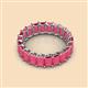 3 - Victoria 5x3 mm Emerald Cut Rhodolite Garnet Eternity Band 