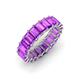 4 - Victoria 5x3 mm Emerald Cut Amethyst Eternity Band 