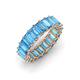 4 - Victoria 5x3 mm Emerald Cut Blue Topaz Eternity Band 