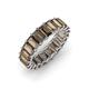 4 - Victoria 5x3 mm Emerald Cut Smoky Quartz Eternity Band 