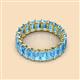 3 - Victoria 5x3 mm Emerald Cut Blue Topaz Eternity Band 