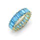 4 - Victoria 5x3 mm Emerald Cut Blue Topaz Eternity Band 