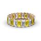 1 - Victoria 5x3 mm Emerald Cut Yellow Sapphire and Diamond Eternity Band 