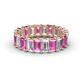 1 - Victoria 5x3 mm Emerald Cut Pink Sapphire and Diamond Eternity Band 