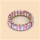 2 - Victoria 5x3 mm Emerald Cut Pink Sapphire and Diamond Eternity Band 