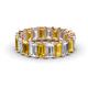 1 - Victoria 5x3 mm Emerald Cut Citrine and Diamond Eternity Band 