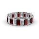 1 - Victoria 5x3 mm Emerald Cut Red Garnet and Diamond Eternity Band 