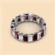 2 - Victoria 5x3 mm Emerald Cut Red Garnet and Diamond Eternity Band 