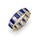 3 - Victoria 5x3 mm Emerald Cut Blue Sapphire and Diamond Eternity Band 