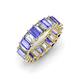 3 - Victoria 5x3 mm Emerald Cut Tanzanite and Diamond Eternity Band 