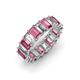 3 - Victoria 5x3 mm Emerald Cut Pink Tourmaline and Diamond Eternity Band 