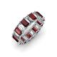 3 - Victoria 5x3 mm Emerald Cut Red Garnet and Diamond Eternity Band 