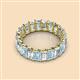 2 - Victoria 5x3 mm Emerald Cut Aquamarine and Diamond Eternity Band 