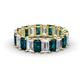 1 - Victoria 5x3 mm Emerald Cut London Blue Topaz and Diamond Eternity Band 