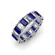 3 - Victoria 5x3 mm Emerald Cut Blue Sapphire and Diamond Eternity Band 