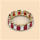 2 - Victoria 5x3 mm Emerald Cut Ruby and Diamond Eternity Band 