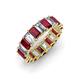 3 - Victoria 5x3 mm Emerald Cut Ruby and Diamond Eternity Band 