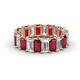 1 - Victoria 5x3 mm Emerald Cut Ruby and Diamond Eternity Band 