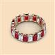 2 - Victoria 5x3 mm Emerald Cut Ruby and Diamond Eternity Band 