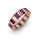 3 - Victoria 5x3 mm Emerald Cut Ruby and Diamond Eternity Band 