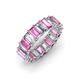 3 - Victoria 5x3 mm Emerald Cut Pink Sapphire and Diamond Eternity Band 