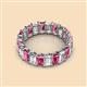 2 - Victoria 5x3 mm Emerald Cut Pink Tourmaline and Diamond Eternity Band 