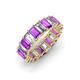 3 - Victoria 5x3 mm Emerald Cut Amethyst and Diamond Eternity Band 