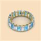 2 - Victoria 5x3 mm Emerald Cut Blue Topaz and Diamond Eternity Band 