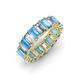 3 - Victoria 5x3 mm Emerald Cut Blue Topaz and Diamond Eternity Band 