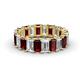 1 - Victoria 5x3 mm Emerald Cut Red Garnet and Diamond Eternity Band 
