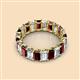 2 - Victoria 5x3 mm Emerald Cut Red Garnet and Diamond Eternity Band 