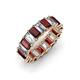 3 - Victoria 5x3 mm Emerald Cut Red Garnet and Diamond Eternity Band 