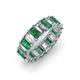 3 - Victoria 5x3 mm Emerald Cut Emerald and Diamond Eternity Band 