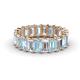 1 - Victoria 5x3 mm Emerald Cut Aquamarine and Diamond Eternity Band 