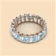 2 - Victoria 5x3 mm Emerald Cut Aquamarine and Diamond Eternity Band 