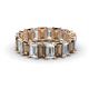1 - Victoria 5x3 mm Emerald Cut Smoky Quartz and Diamond Eternity Band 