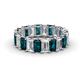 1 - Victoria 5x3 mm Emerald Cut London Blue Topaz and Diamond Eternity Band 