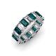 3 - Victoria 5x3 mm Emerald Cut London Blue Topaz and Diamond Eternity Band 
