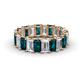 1 - Victoria 5x3 mm Emerald Cut London Blue Topaz and Diamond Eternity Band 