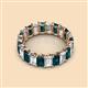 2 - Victoria 5x3 mm Emerald Cut London Blue Topaz and Diamond Eternity Band 